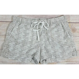Caslon Linen Casual Shorts Women's Size Large Pull On Gray White Arrows Pockets
